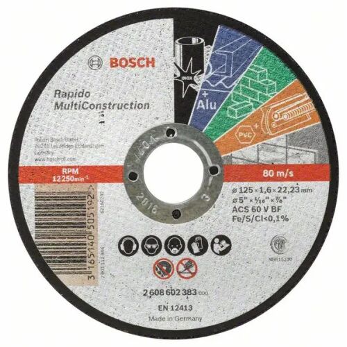 Tárcsa sarokcsiszolóhoz, Bosch Rapido Multi Construction, 125x22,2x1,6 mm 144734700