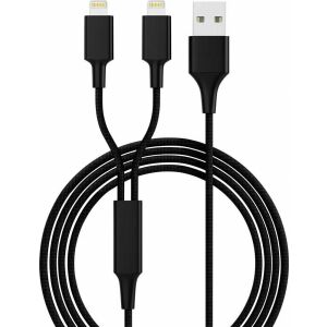 Cablu USB USB-A - 2x Lightning 1,2 m Negru (SMRTER_HYDRA_DUO_L_BK) 144734816 - Cabluri Lightning