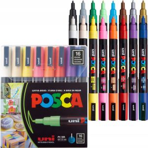 Set carioci Posca, PC3M, Fine Tip Pen, 16 piese 144734892 - Pixuri