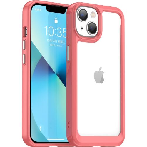 Hurtel Outer Space Case Schutzhülle aus TPU für iPhone 14, starre Hülle mit Geleinfassung, Rot 144735047