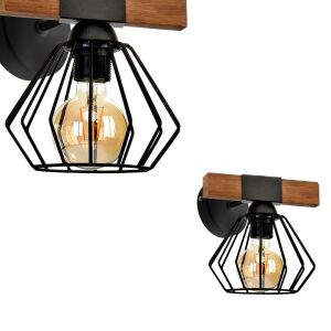 Lampă de perete ULF BLACK/WOOD 1xE27 60W MLP6250 Milagro 144735312 - Aplice perete