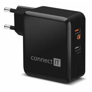 CONNECT IT QUICK CHARGE 3.0 adapter ładowania 2x USB (3.4A), QC 3.0, czarny 144736882 - Karta sieciowa