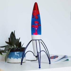 ThumbsUp! Lampa cu Lavă "Rachetă Retro" roșu/albastru 144737204 - Lămpi și iluminat