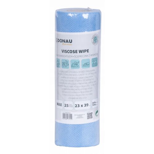 DONAU HOME törlőrongy, 70%-os viszkozból, tekercs, max, 23x39cm, 25 darab, kék 144737684