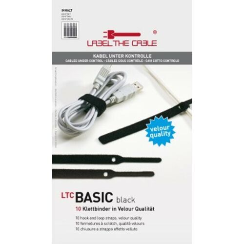 ETICHETAȚI CABLUL Basic Klettbinder Set de 10 - negru 144739232
