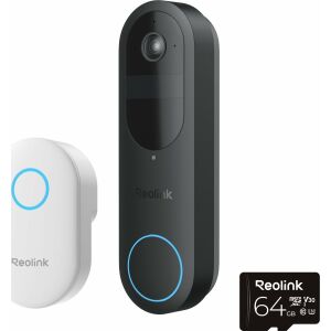 Reolink D340B w/ Chime + 64GB SD wideodomofon 4 MP Czarny 144740749 - dzwonek do drzwi, dzwonek do drzwi