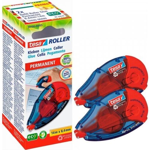 Kleberoller Permanent EcoLogo, bară de protecție, 2er Pack (albastru/transparent, 2x 14 metri) 144743374