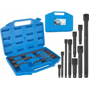 Cső alakú ütőadapter készlet, 1/4", 3/8", 1/2", Cr-V, 9 elem, Geko G10531