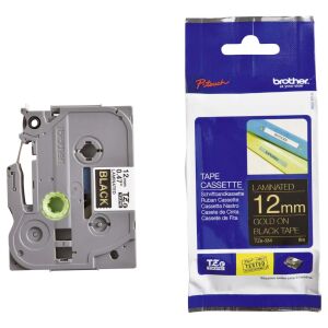 Brother Ta¶ma laminowana Ta¶ma/ Laminowana Gold on Black 12mm 144751343 - Maszyna do pisania i taśma