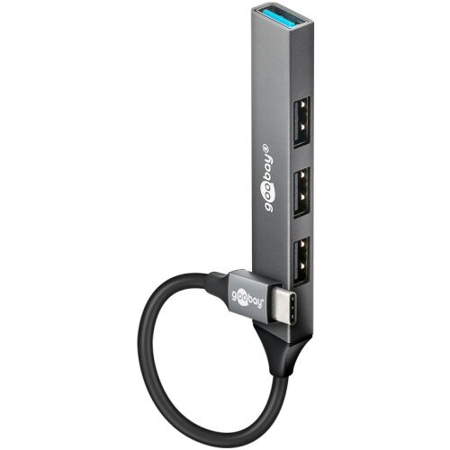 Goobay Slim 4-portos USB hub, USB-C to USB-A, 5 Gbit/s | 74457