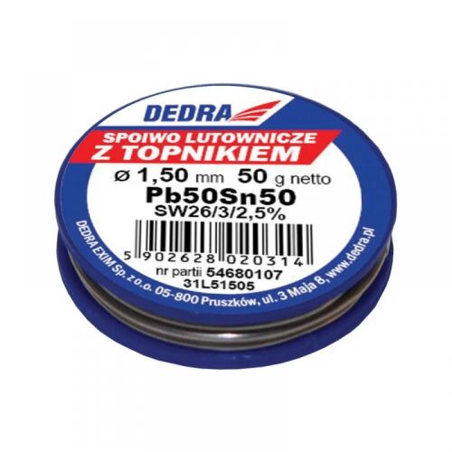 Dedra Pb50Sn50 Bádogos forrasztó ón, 1.5 mm átfolyású, 50 g, 50% SN 144753222