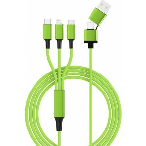 Cablu USB smrter Hydra ULTRA 5in1 Cablu din nylon, 120cm, verde retail 144753470 - Cabluri Lightning