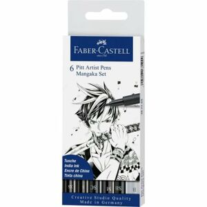 Faber Castell test atramentu Pitt Artist Pen Manga 6x czarny 144753737 - Narzędzie do rysowania