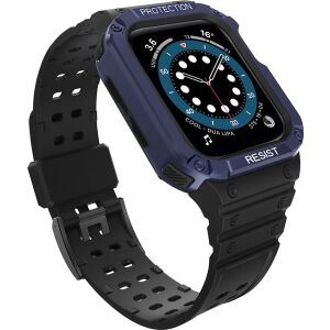 Hurtel Protect Strap Band opaska z etui do Watch 7 / 6 / 5 / 4 / 3 / 2 / SE (45 / 44 / 42mm) obudowa pancerny pokrowiec na zegarek czarny 144753768 - Pasek do inteligentnego zegarka