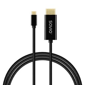 Kabel adapter Savio CL-191 USB-C do HDMI 30Hz 2m plastik 144757098 - Kabel USB