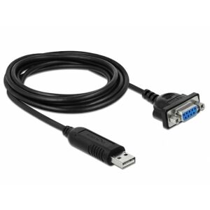 DELOCK USB 2.0 soros RS-232 adapter dugattyús tokban 144757780 - Adatkábel