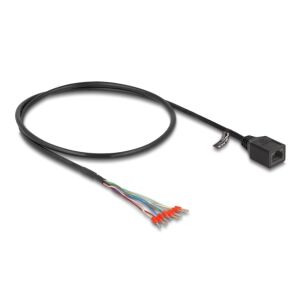DeLOCK Kabel RJ45 żeński do tulejek kablowych Cat.5e 50 cm czarny 144767405 - Kabel UTP