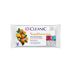 CLEANIC Frissítő kendők – Mango & Passiógyümölcs - 15 darab