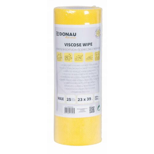 DONAU HOME törlőrongy, 70% viszkozzal, tekercs, max, 23x39cm, 25 darab, sárga 144771227