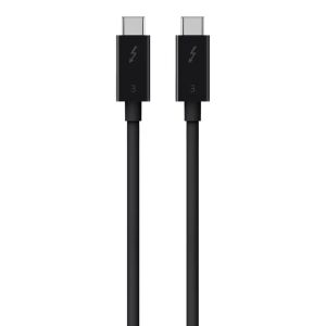 Cablu Belkin USB-C Thunderbolt 3 la USB-C Thunderbolt 3, 40Gbps, 100W, lungime 0,8m, negru 144771425 - Cabluri Thunderbolt