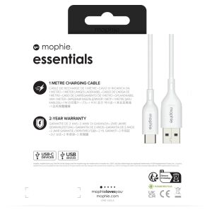 Mophie Essentials USB-A/USB-C kábel 1m fehér 144773104 - Kábel