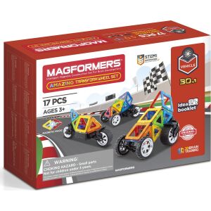 Magformers 1705 Mágneses készlet magformers járművek gyártásához, 17 darabos