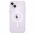 Átlátszó Apple iPhone 14 Plus MagSafe tok lila iPhone-on