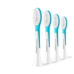 Philips Wymienne główki szczoteczki | HX6044/90 Sonicare For Kids7+ | Główki | Dla dzieci | Liczba główek szczoteczki w zestawie 4 | Biały/Niebieski