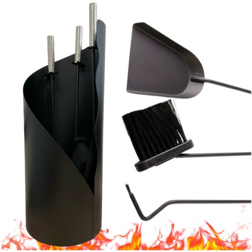 Zestaw kominkowy 4 elementy przybory do kominka łopatka pogrzebacz zmiotka 144780042