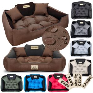 KINGDOG kutyafekhely 100x75 cm személyre szabott vízálló barna 144780259 - Kutyafekhely