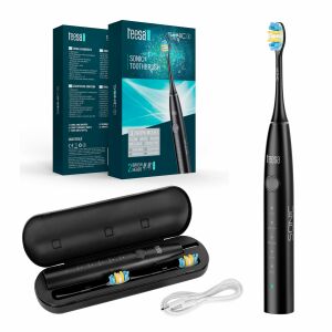 Szónikus fogkefe 5 üzemmóddal, tokkábellel, TEESA SONIC 2 fejjel