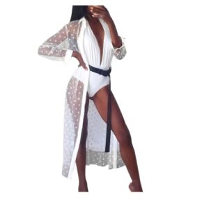 Narzutka plażowa pareo na plażę przeźroczysta długa zwiewna koszula letnia 144785445 - Női fürdőruha