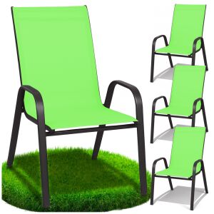 Krzesła ogrodowe metalowe na balkon taras fotel ogród zielone mocne 4 szt 144785581 - Kerti fotel & Szék