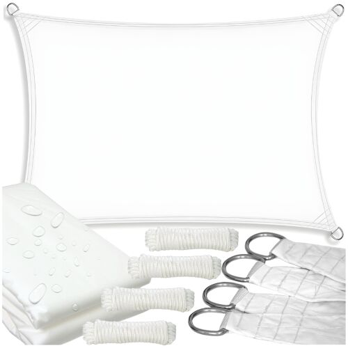 Żagiel przeciwsłoneczny biały zacieniacz materiał uv daszek do ogrodu 3x2m 144788499