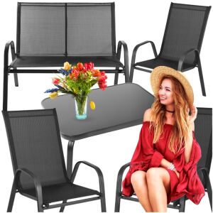 Meble ogrodowe zestaw mebli ogrodowych komplet metalowe 2 krzesło sofa stół