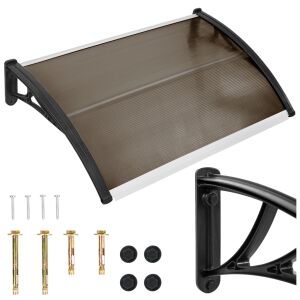 Daszek nad drzwi zadaszenie balkonu okna klimatyzacji łukowy brąz 150x100