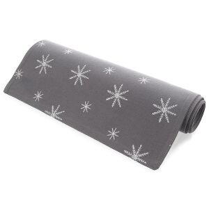 Szürke pamut asztali futó PETAL 130x32 cm