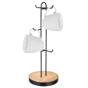 Fekete fém bögre- és csészetartó RADKA 15,5x40 cm