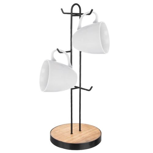 Fekete fém bögre- és csészetartó RADKA 15,5x40 cm 144790358