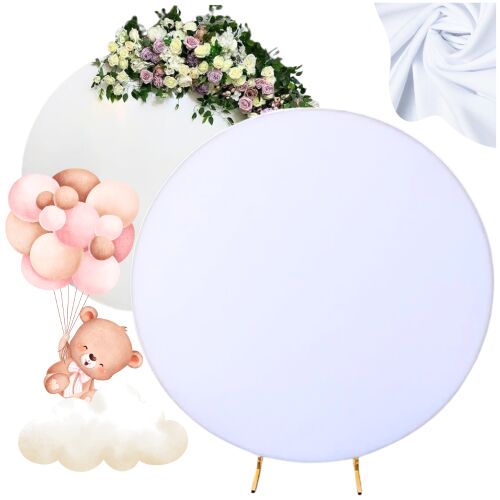 BIAŁY POKROWIEC NA STOJAK DO BALONÓW TŁO DWUSTRONNE MATERIAŁ ELASTYCZNY 2M 144791743