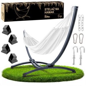 Stelaż hamaka stojak na hamak ogrodowy dwuosobowy metalowy mocny 250 kg