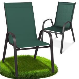 Krzesło ogrodowe metalowe tarasowe balkonowe fotel taras balkon zielone x2 144792689 - Kerti fotel & Szék