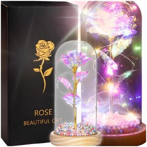 Wieczna róża świecąca w szkle led kolorowa baterie prezent 18 urodziny ślub 144794786 - Ajándék ötlet Valentin-napra