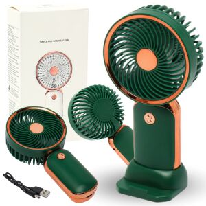 Wentylator kieszonkowy mini różowe złoto wiatrak akumulator usb podstawka