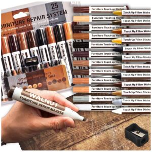 ZESTAW 25 SZT. NAPRAWCZY MARKERY PISAKI WOSK DO MEBLI PANELI PARKIETU DRZWI 144800440 - Bútorápoló & Bútortisztító szer