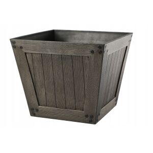 Madera négyzet alakú barna fautánzatú virágcserép 31 cm 144800780 - Kert