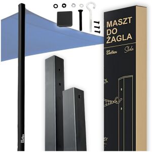 Maszt słup do żagla zacieniacza do ogrodu regulowana wysokość 240 cm grafit GoGarden