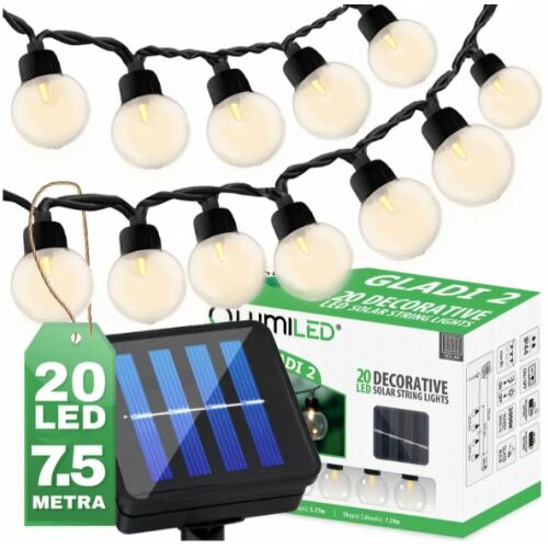 SOLAR GARLAND GLADI 2, 30 LED G40 16,7 M - PL-767198 Fényfüzér 144802410