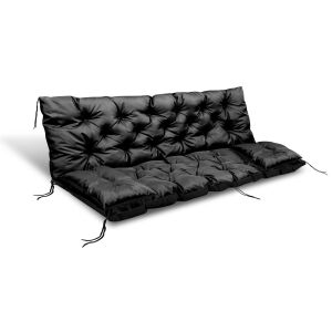 Kerti párna 180x60x50 cm + 2 párna hintapadhoz, vízálló, fekete 144805229 - Kert