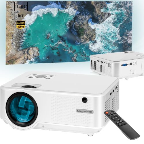 Full HD USB LED projektor 5000Lm 150"-os távirányítóval Kruger&Matz V-LED20 144805400